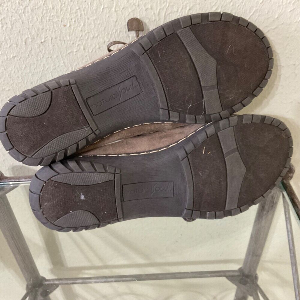 Natural Soul by Naturalizer Comfort Mules Size 7.5 M Women’s Brown Suede Slip On - Picture 7 of 11